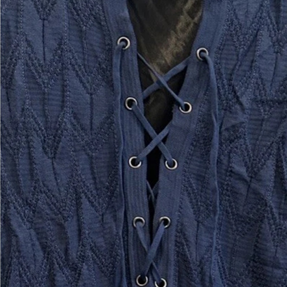 Missoni Blue Lace-Up Knit Dress - Picture 2 of 5